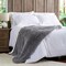 Hastings Home Faux Fur Throw Blanket, Luxurious, Soft, Hypoallergenic Long Pile with Sherpa Back 60"x70" (Pewter) 999151BQF - alternate 3